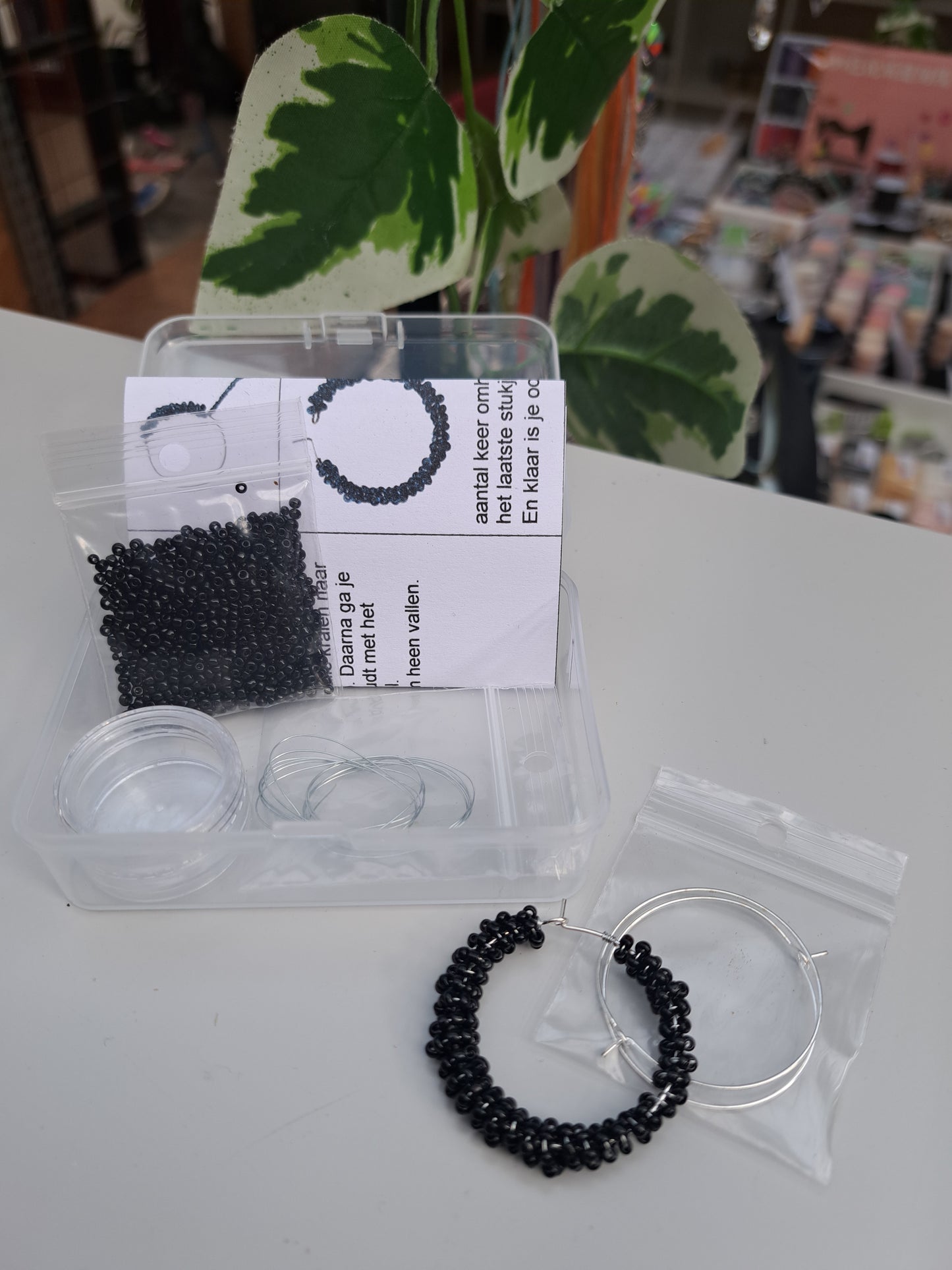 DIY oorbellen zwart 5ID203