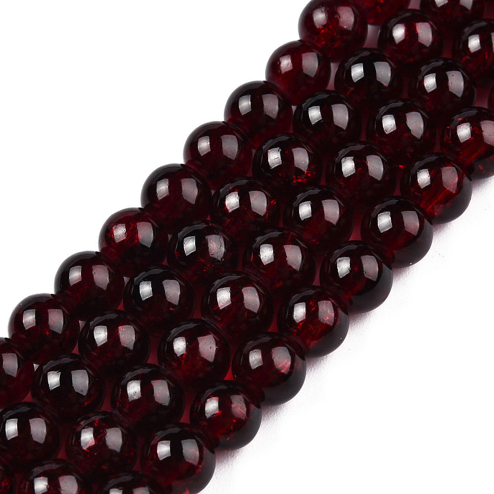 Crackle donker rood 6mm 44CR10