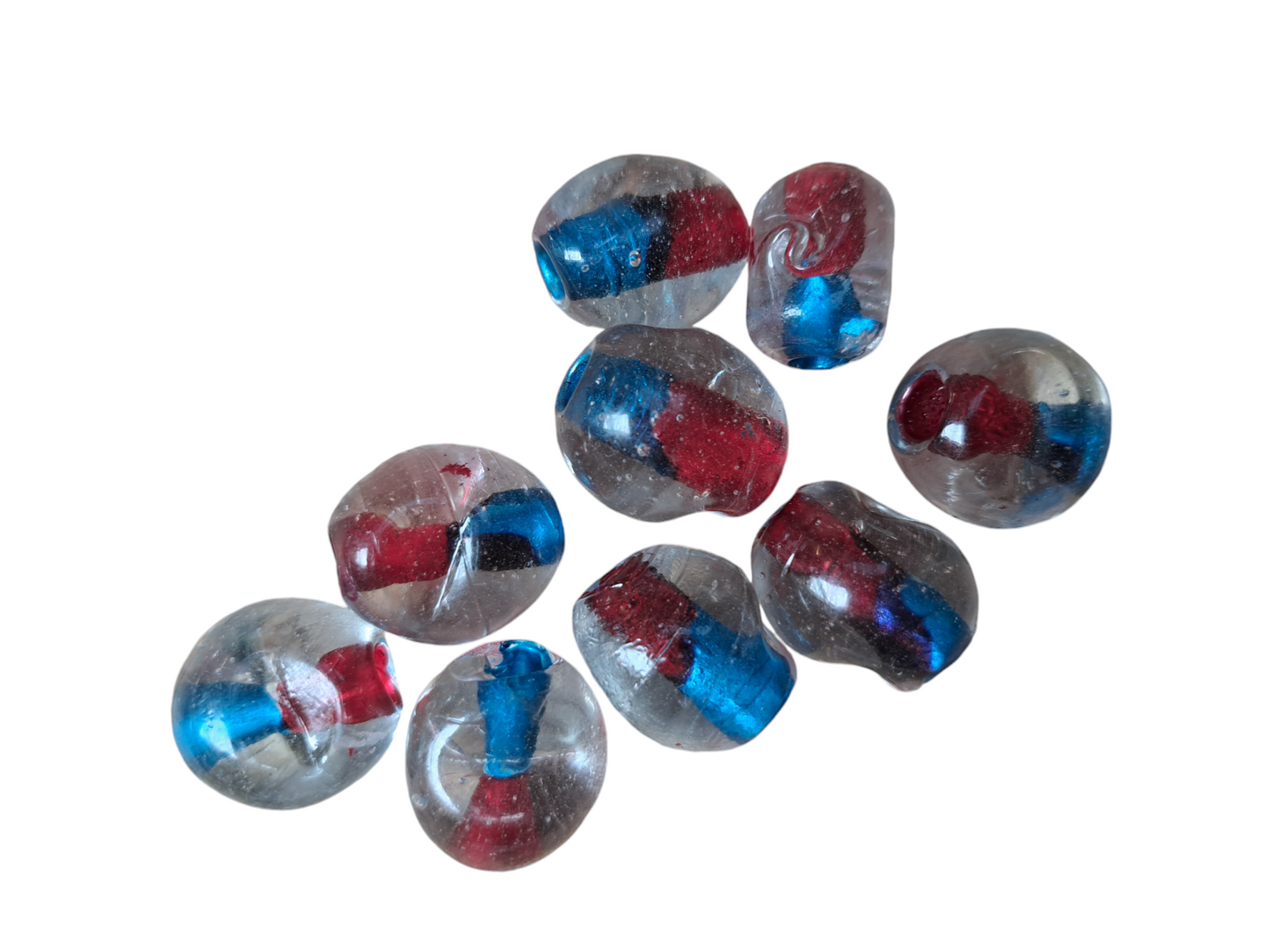 Blauw/rode kraal 18ID73