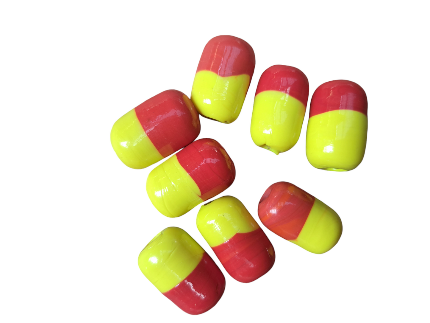 Rood/gele kralen 18ID75