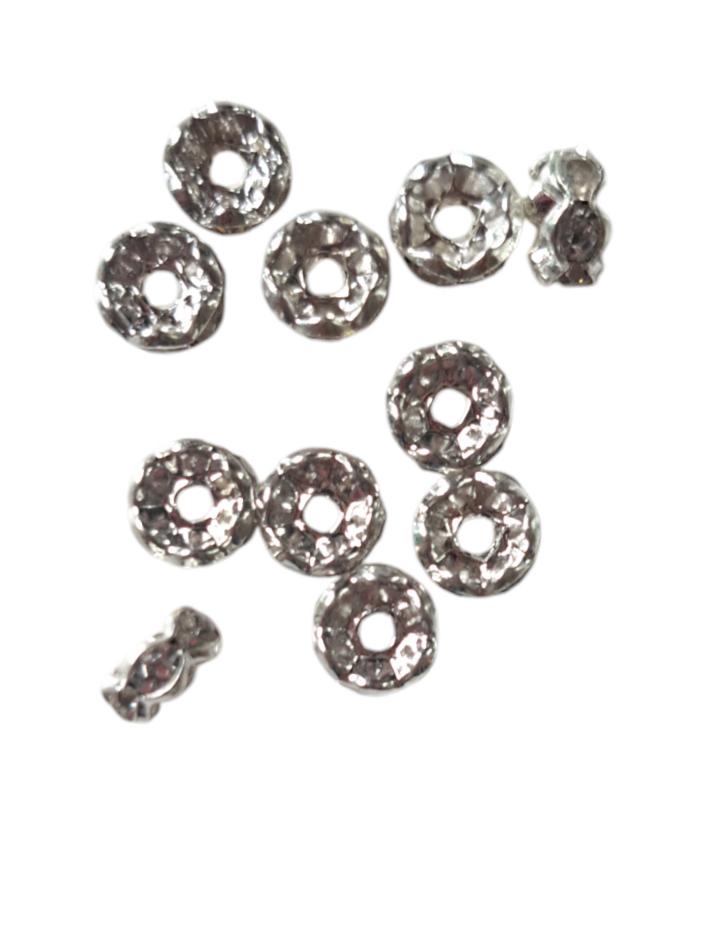 Rhinestone bras zilver spacer helder 177ID10