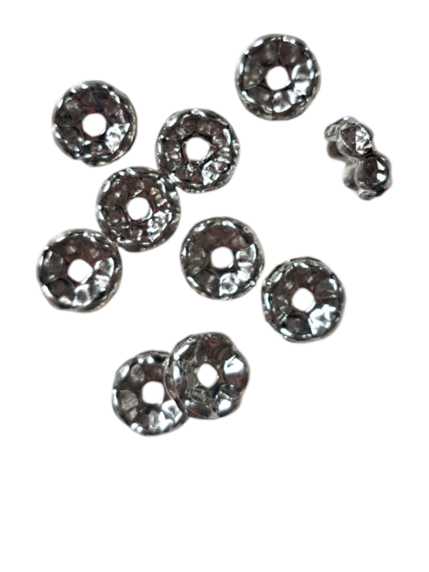 Rhinestone bras zilver spacer 177ID11