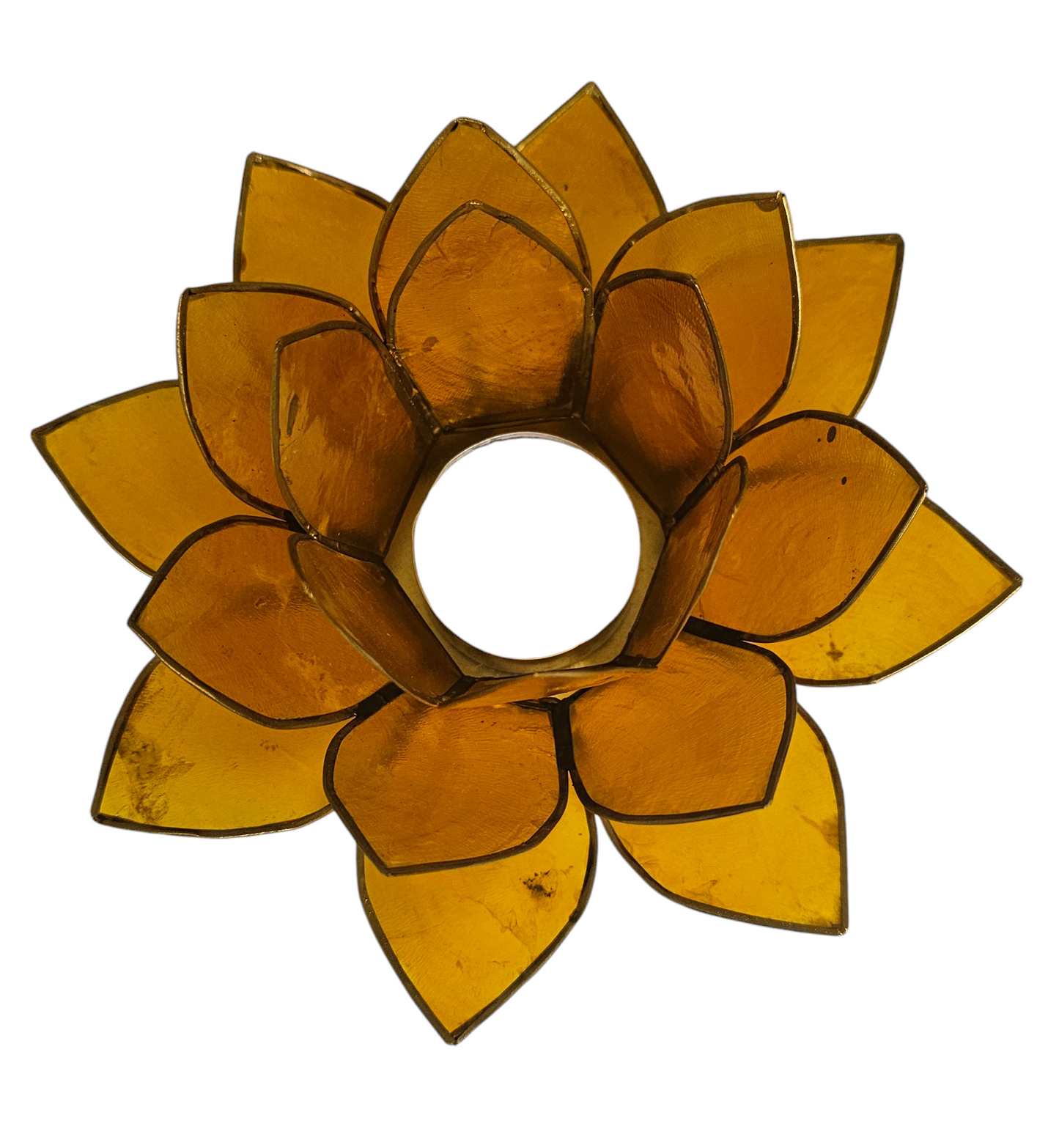 Lotus sfeerlicht chakra's met goudrand - Geel