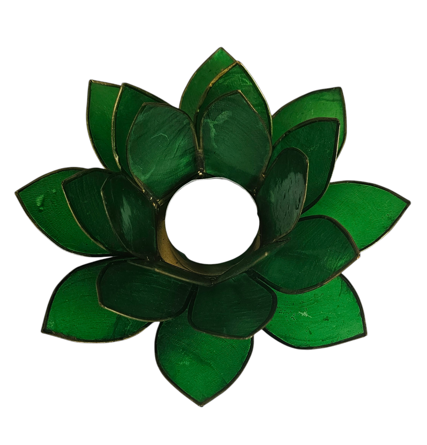 Lotus sfeerlicht chakra's met goudrand - Groen