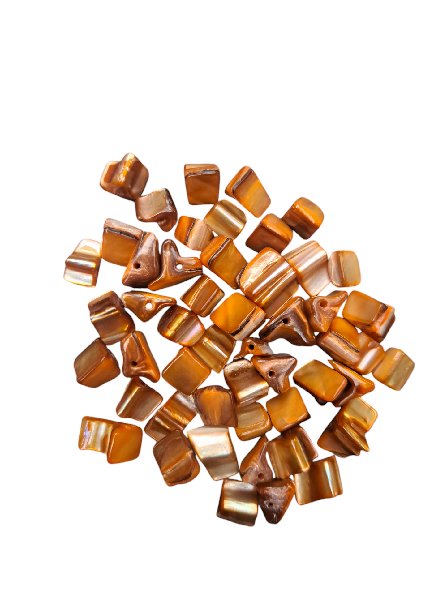 Schelpen kralen oranje 50ID02