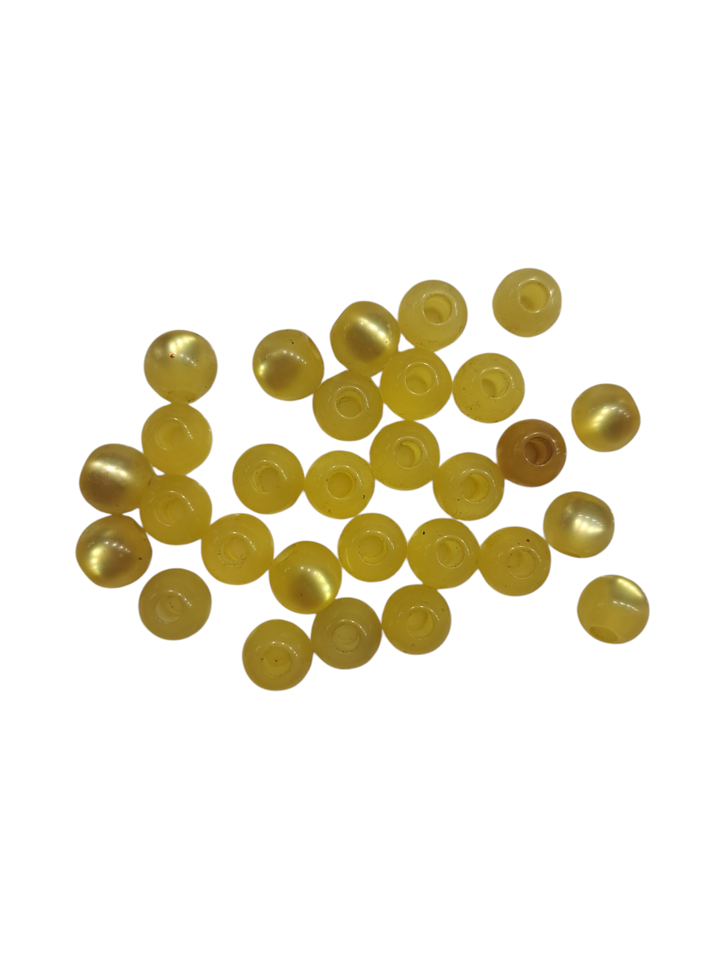 Cateye glas kralen geel glans 241ID03