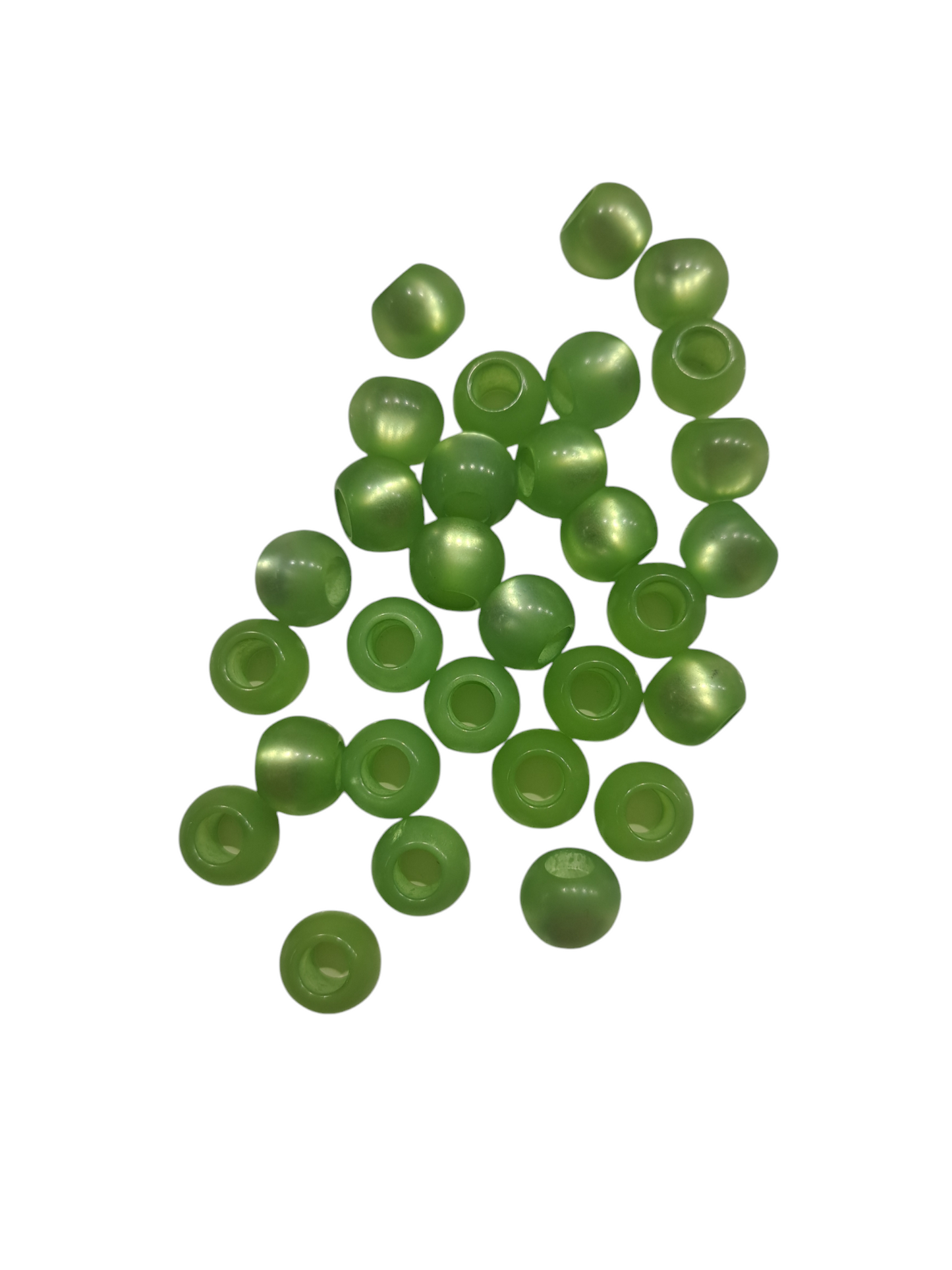 Cateye glas kralen groen glans 241ID04