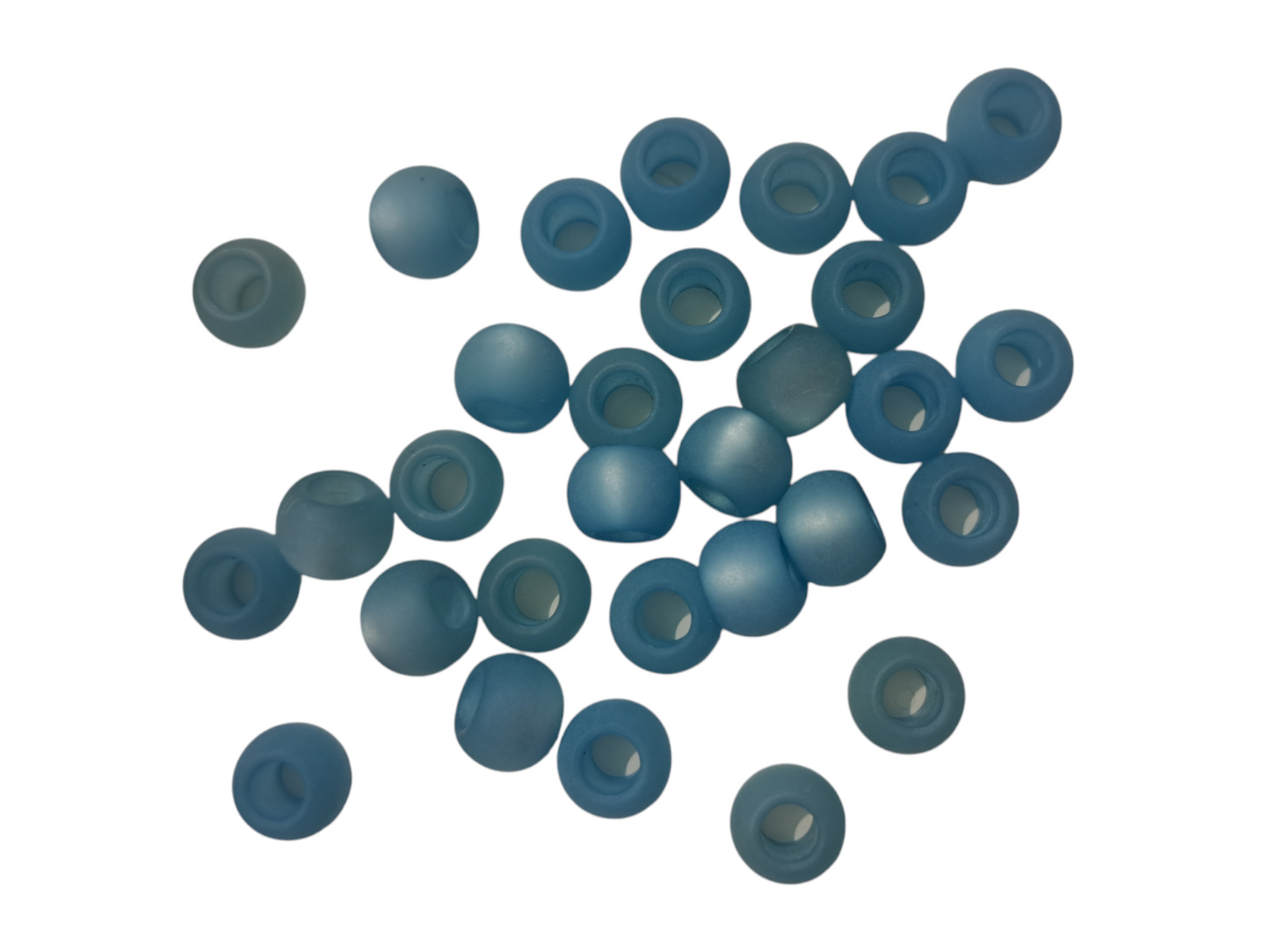 Cateye glas kralen blauw mat 241ID08