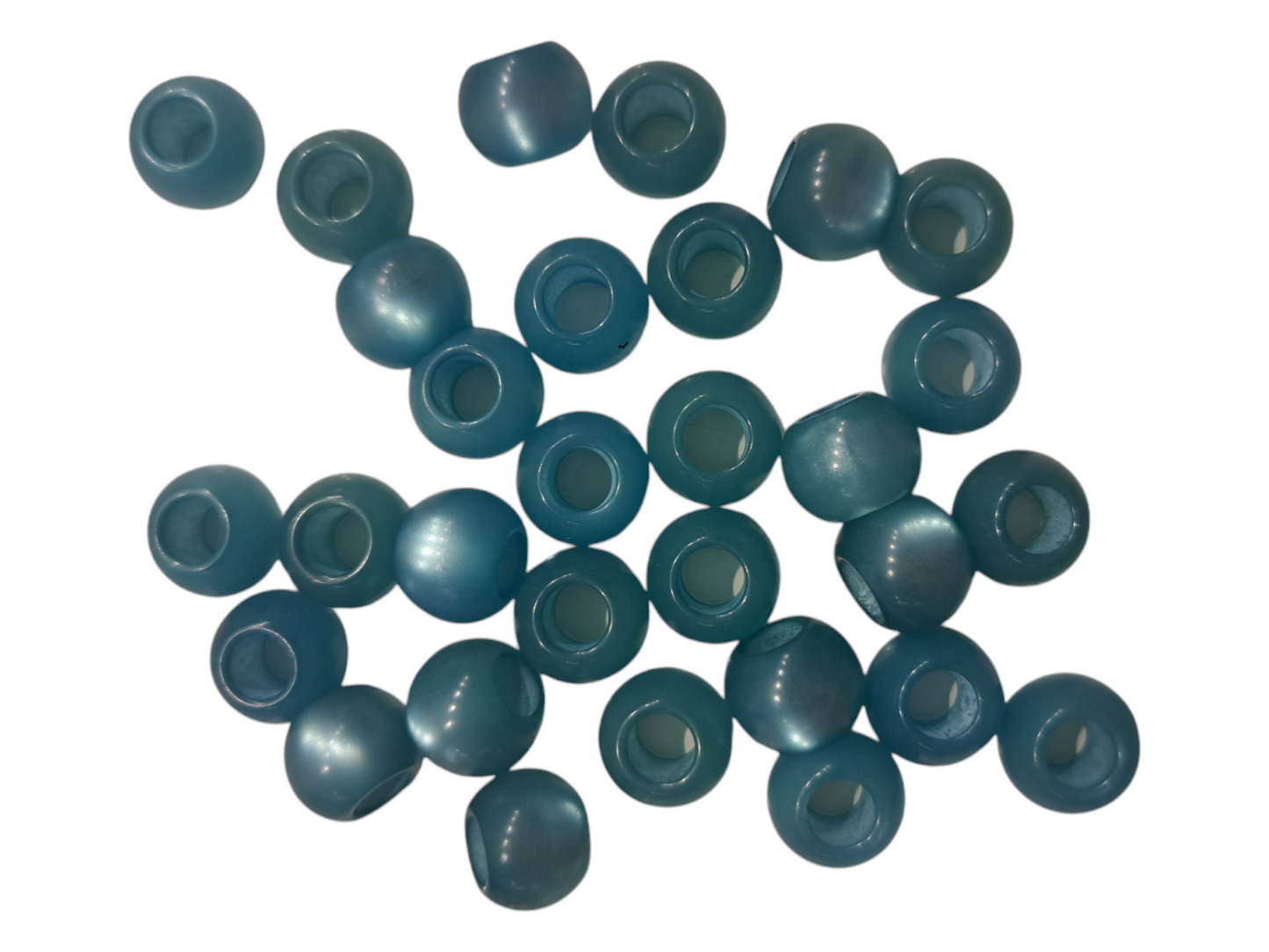 Cateye glas kralen blauw glans 241ID09