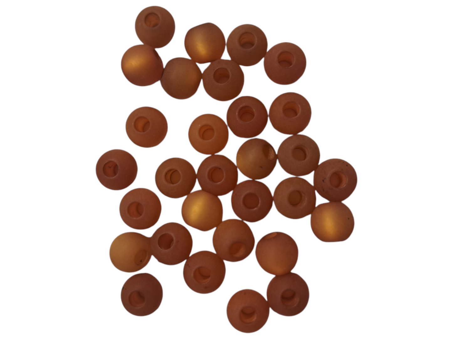 Cateye glas kralen oranje bruin mat 241ID10