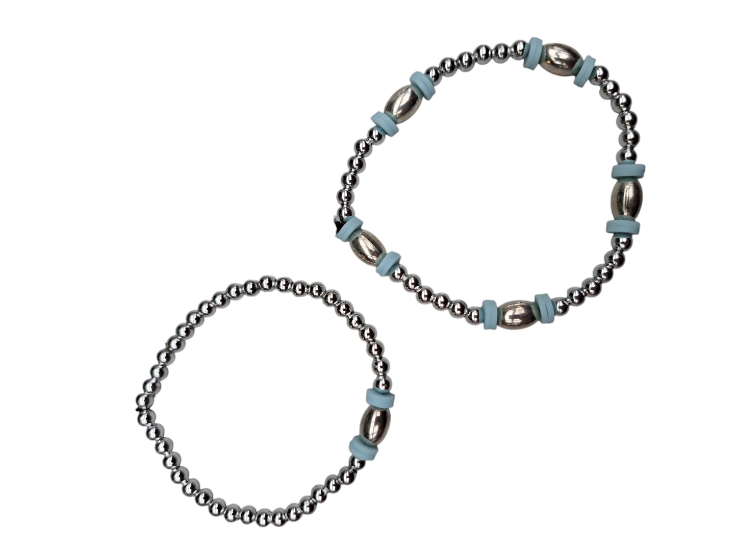 Zilver en pastelblauw MOKI08