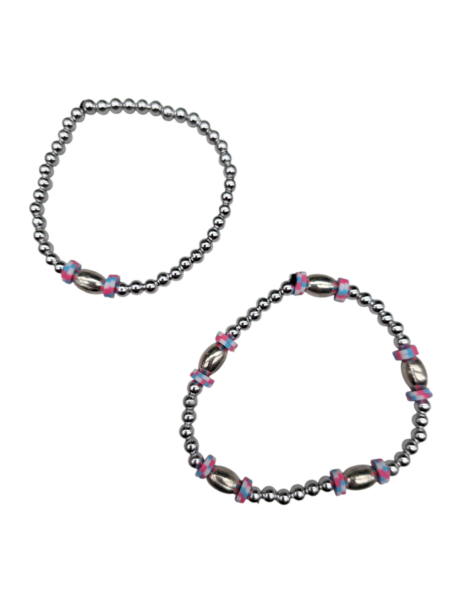 Zilver en wit/roze/blauw MOKI09
