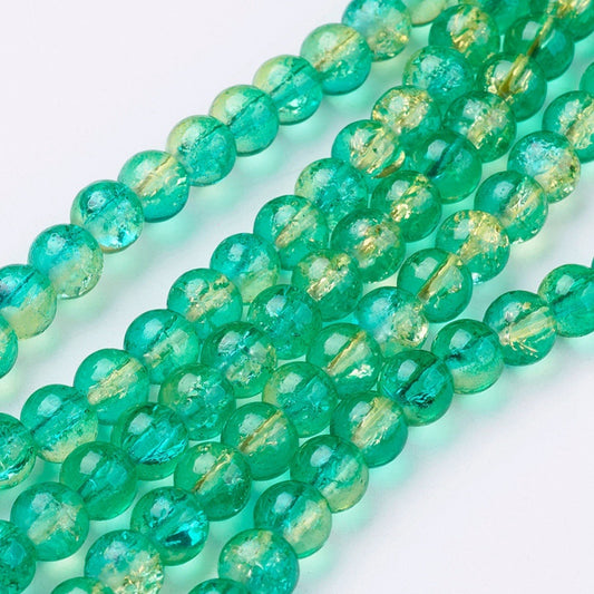 Crackle turquoise groen 6mm 44CR07