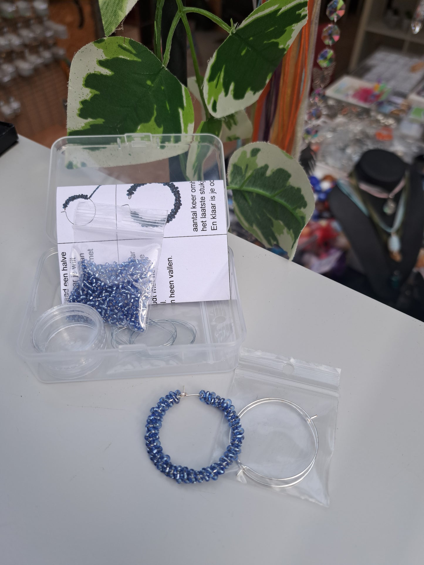 DIY oorbellen hemelsblauw 5ID255