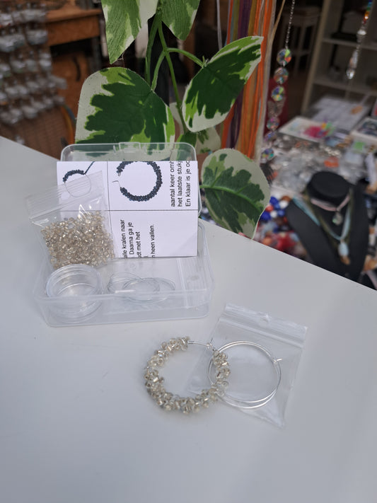 DIY oorbellen helder grijs 5ID78