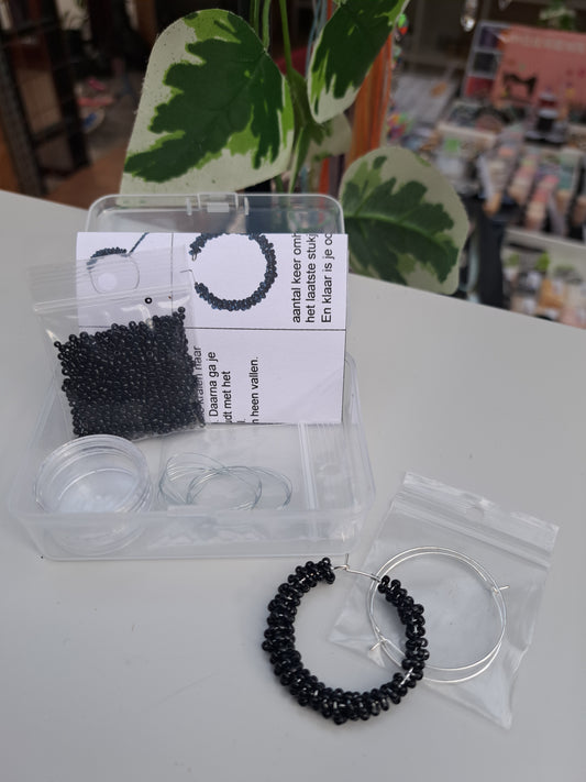 DIY oorbellen zwart 5ID203