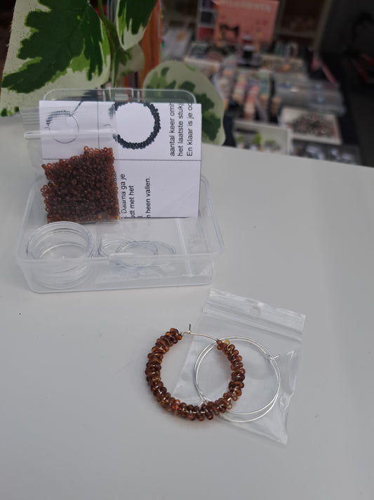 DIY oorbellen bruin mat 5ID309