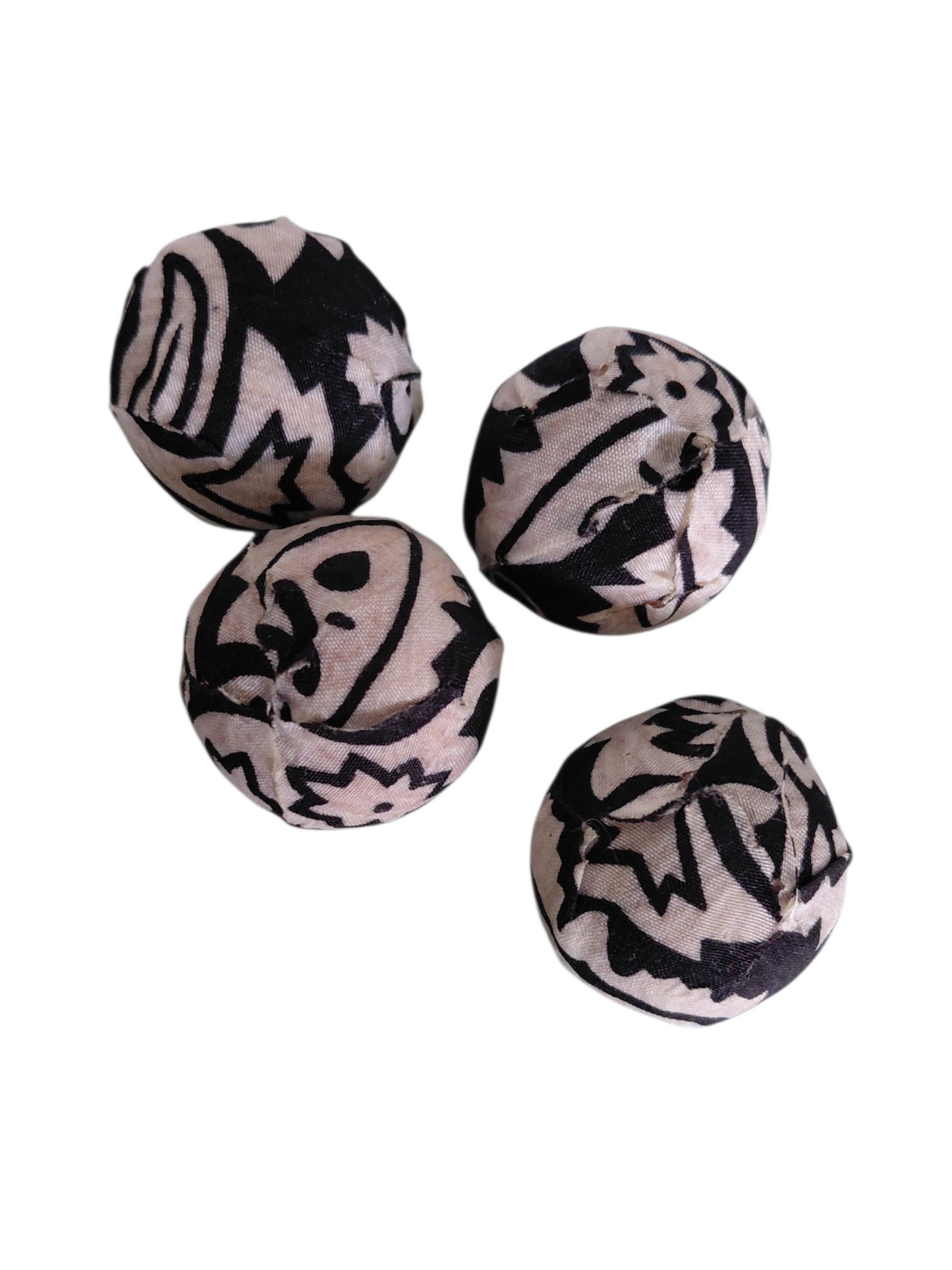 Stof kralen zwart wit 297ID143