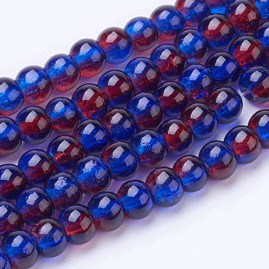 Crackle rood blauw 4mm 44CR34