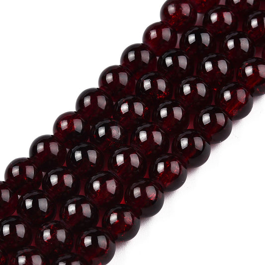 Crackle donker rood 6mm 44CR10