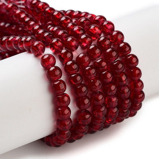 Crackle donker rood 4mm 44CR27