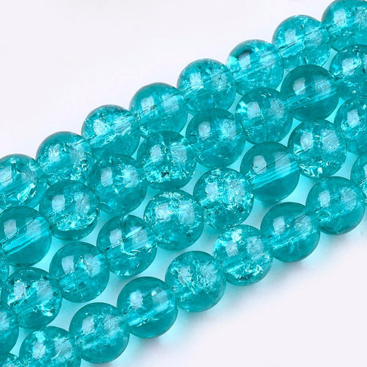 Crackle donker turquoise 4mm 44CR20