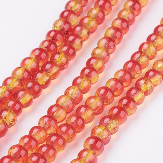 Crackle rood geel 4mm 44CR35