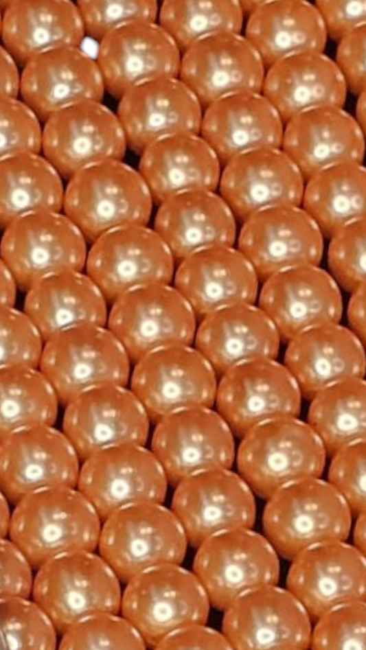 Glasparels donker perzik 8 mm 8PA43
