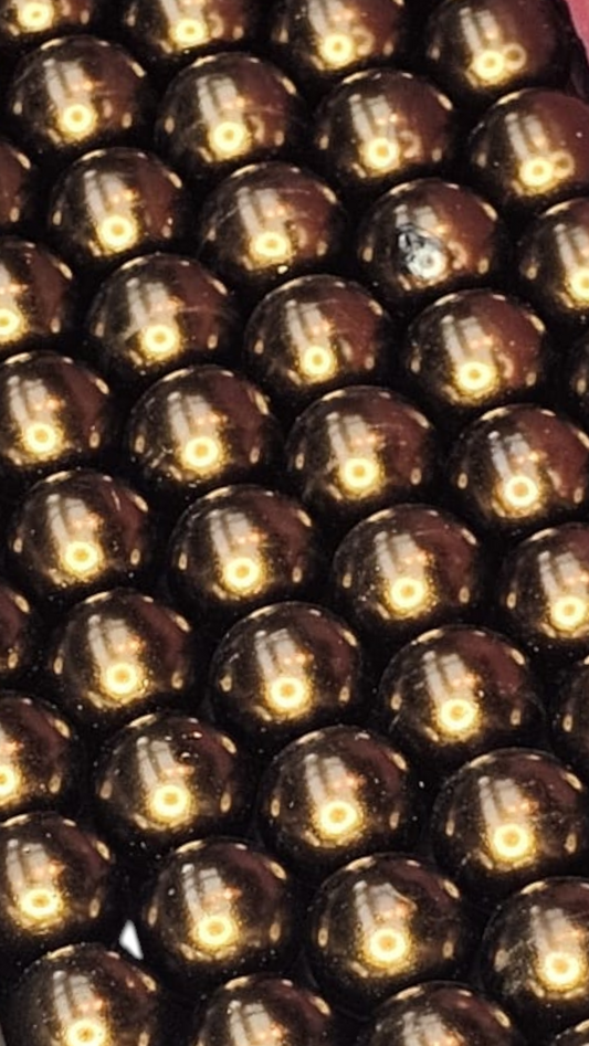 Glasparels donker bruin 14 mm 14PA60
