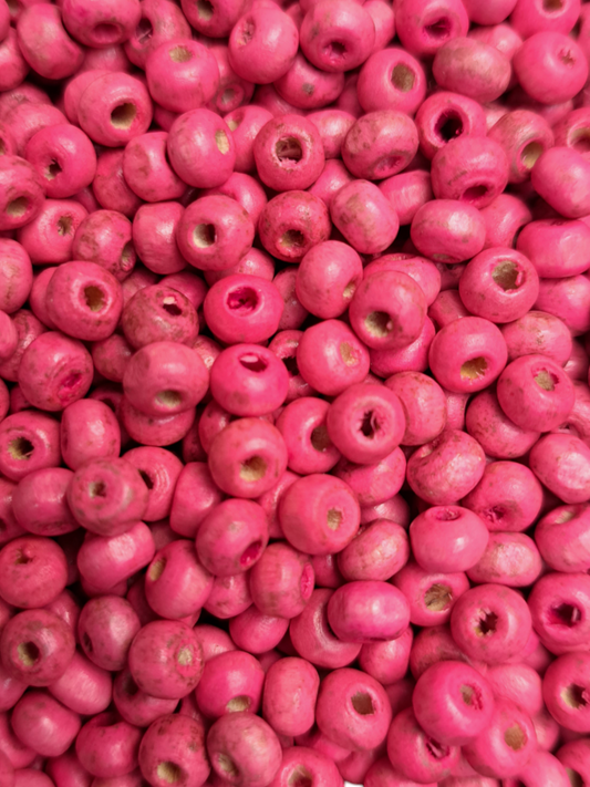 Houten kralen roze 4HO130R
