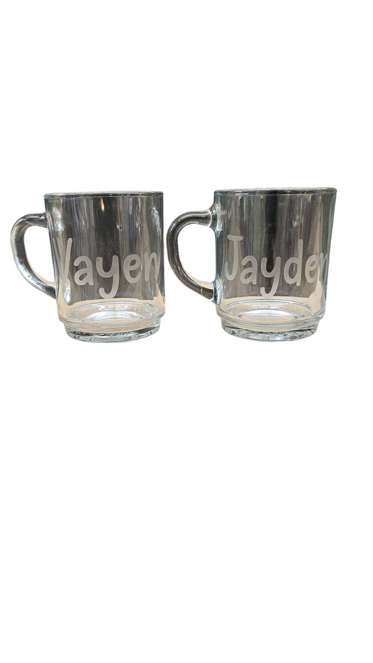 Theeglas met naam (geëtst) THG621
