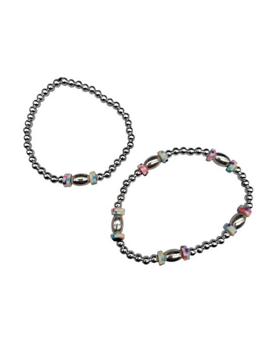 Zilver en multicolor wit MOKI05