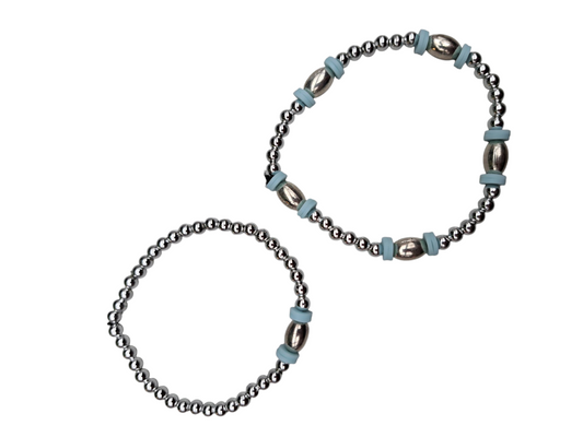 Zilver en pastelblauw MOKI08
