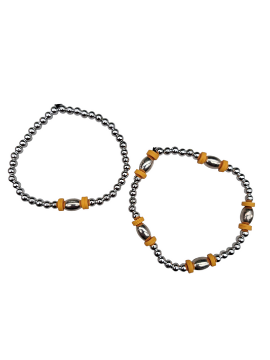 Zilver en pastel oranje MOKI10