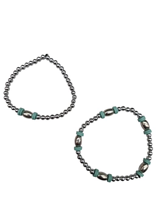 Zilver en pastelblauw MOKI12