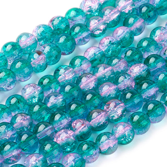 Crackle turquoise lila 6mm 44CR46