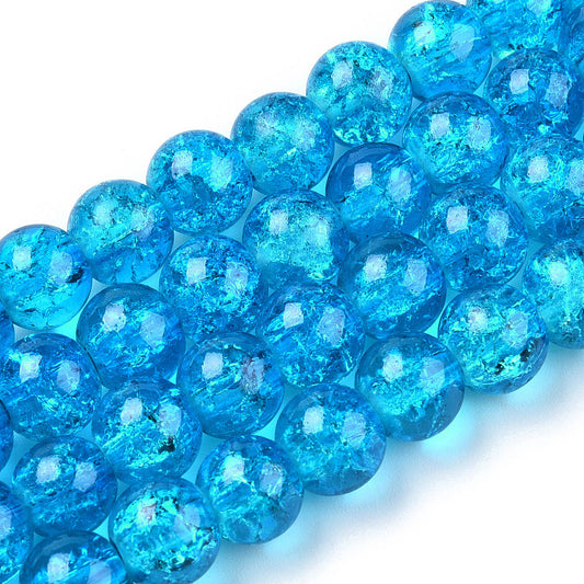 Crackle deep sea blue 6mm 44CR15